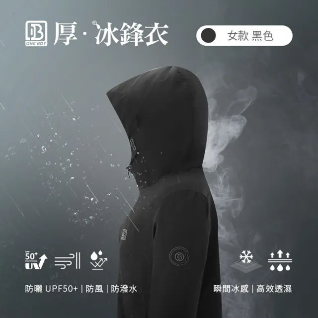 【ONE BOY】防風防潑水UPF50+防曬冰感A+級機能透氣厚冰鋒衣(N240068)