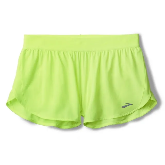 【BROOKS】女 Breakaway 慢跑短褲_2.5吋_螢光黃(221709796)