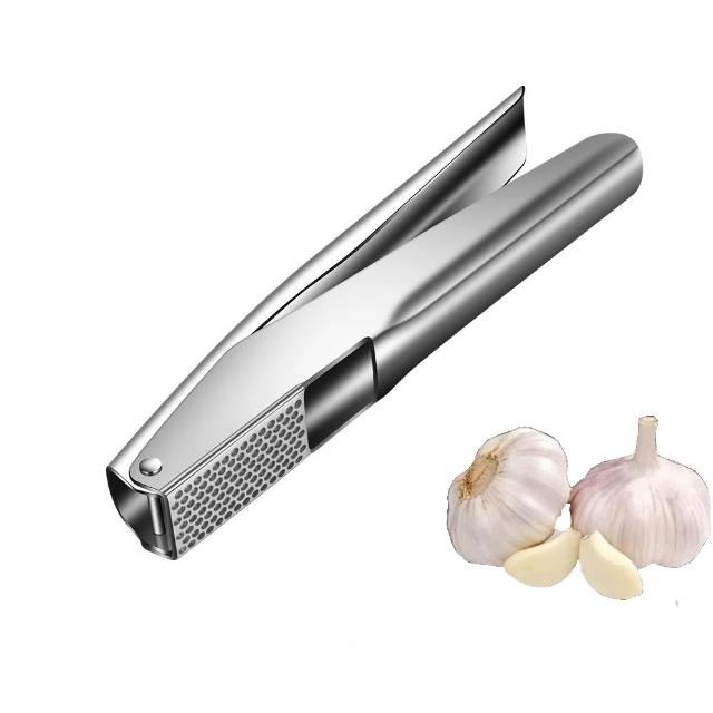 【PUSH!】餐廳廚房用品 304不銹鋼壓蒜泥器 大蒜手動剝蒜器 搗蒜器 廚房蒜蓉器工具(壓蒜器 D383)