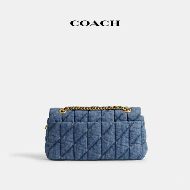 【COACH】蔻馳官方直營 TABBY 26 絎縫單肩手袋-B4/靛藍色(CR704)