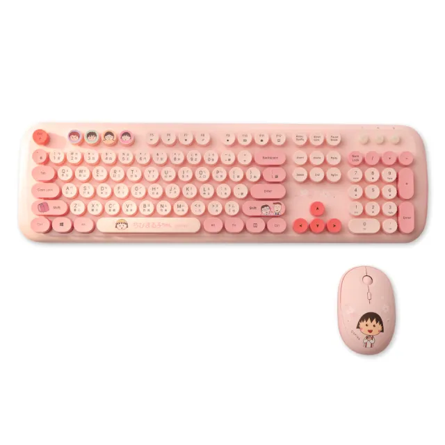 【Norns】療癒上班好心情 櫻桃小丸子無線鍵盤滑鼠組+櫻桃小丸子計算機(櫻桃小丸子 無線鍵盤滑鼠組 計算機)