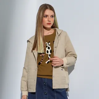 【巧玲瓏】質感壓紋排釦連帽外套 3897812