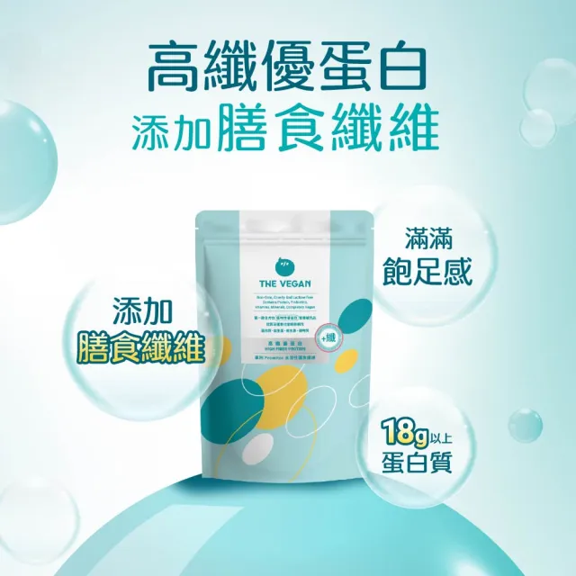 【THE VEGAN 樂維根】高纖植物優蛋白4入組 1KG/袋(膳食纖維加量 飽足感加強 植物蛋白 純素 台灣製造)