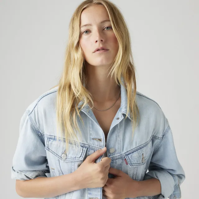 【LEVIS】女款 90S TYPE III 復古寬袖三代短版丹寧牛仔外套 熱賣單品 A9155-0010
