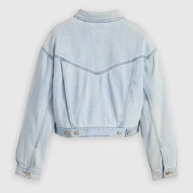 【LEVIS】女款 90S TYPE III 復古寬袖三代短版丹寧牛仔外套 熱賣單品 A9155-0010