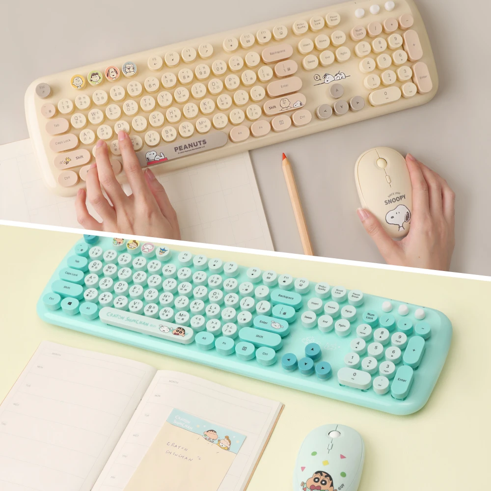 Norns無線鍵盤 Norns無線鍵盤滑鼠組,Snoopy 史努比 蠟筆小新 三眼怪 奇奇蒂蒂 米奇 鍵盤 滑鼠 無線鍵盤 無線滑鼠)