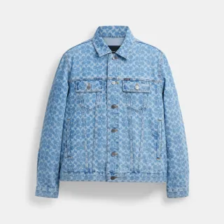 【COACH】蔻馳官方直營 經典Logo丹寧外套-中等水洗色(CY411)