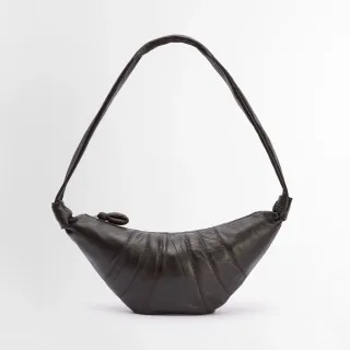 【Lemaire】經典時尚羊皮牛角可頌包M號(深棕)