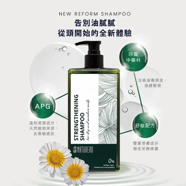 【Naturero 植淨林】豐盈強健養護洗髮精2入組(400mlx2/平衡控油/舒敏保濕/養髮豐盈-任選)
