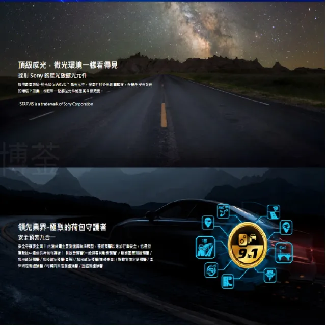 【Mio】MiVue™ 935WDs 前4K後2K 雙鏡星光級 安全預警九合一 GPS WIFI行車記錄器(保固三年 贈64G記憶卡)
