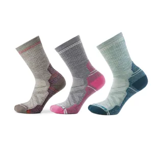 【SmartWool官方直營】女機能戶外全輕量減震中長襪 灰褐 桃紅(美麗諾羊毛襪 登山襪 保暖襪 除臭襪)