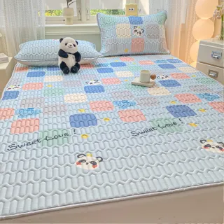 【Sleep Club】可水洗冰絲乳膠涼蓆組 附同款枕頭套(單人/乳膠涼蓆/涼感墊/床墊/冰絲涼蓆/涼蓆/涼墊)