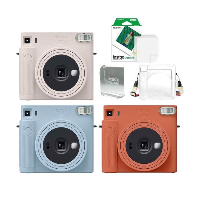 【FUJIFILM 富士】instax SQUARE SQ1 方形拍立得相機  公司貨(送水晶殼10張底片旋轉相框組合)