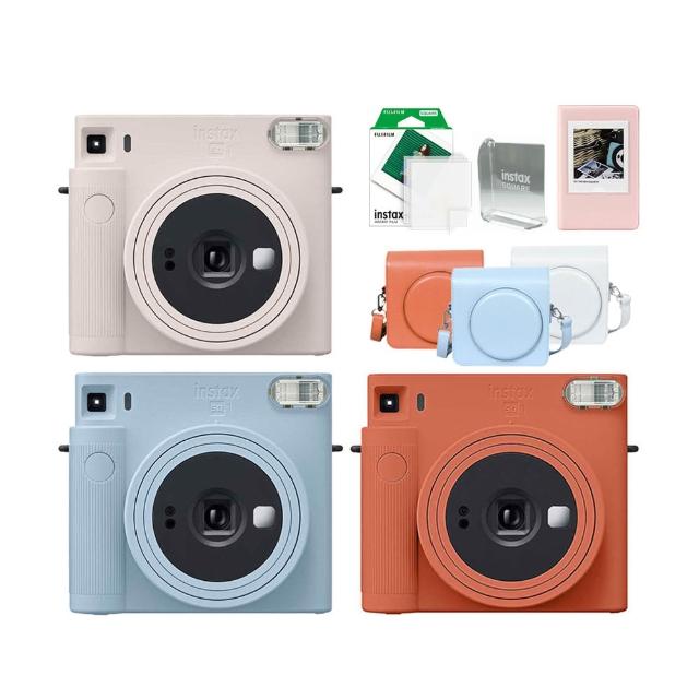 【FUJIFILM 富士】instax SQUARE SQ1 方形拍立得相機 公司貨(送皮套10張底片相框相冊組合)