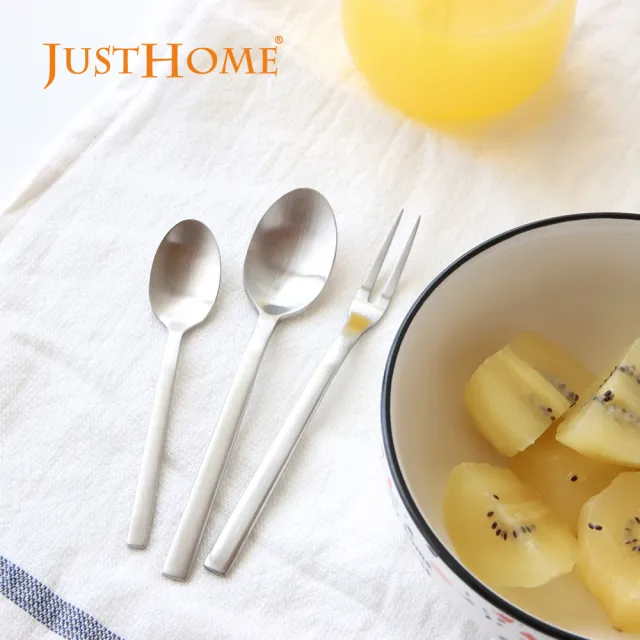 【Just Home】極簡派不鏽鋼水果叉15cm-單支(叉子/甜點叉/西餐甜品叉勺/甜點叉勺/蛋糕叉勺/簡約設計)