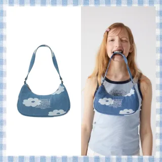 【MARITHE FRANCOIS GIRBAUD】官方旗艦 Daisy聯名款 小花圖案丹寧腋下包 MFG 牛仔(藍色)