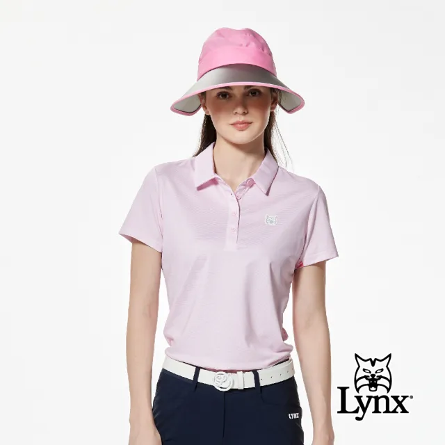 【Lynx Golf】女款吸排抗UV抗菌防臭涼感機能組織布脇邊剪裁設計短袖POLO衫/高爾夫球衫(二色)