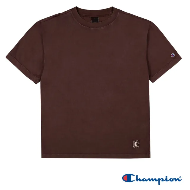 【Champion】官方直營 女款-Skate & Street 變形蟲寬版印花短袖TEE-褐色(117449-MS563)