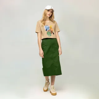 【GINKOO 俊克】斜口袋後開衩長裙
