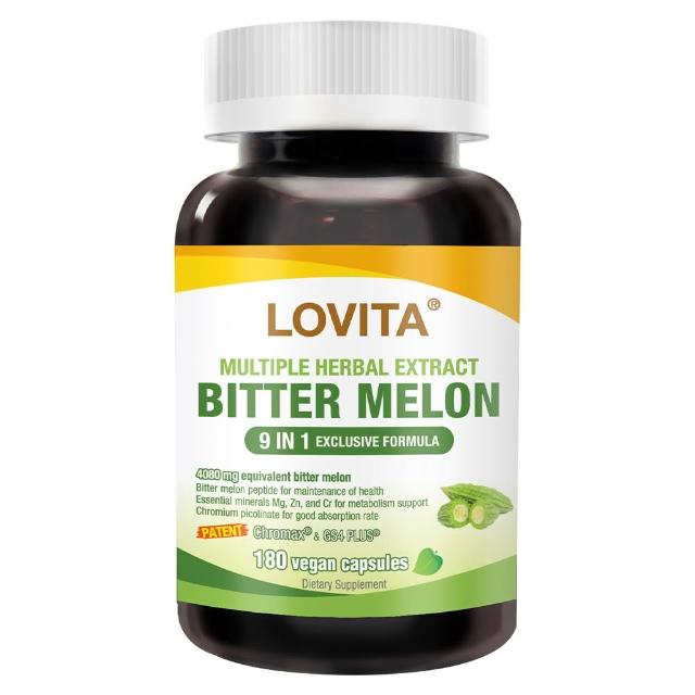 【LOVITA 愛維他】苦瓜胜肽草本複方素食膠囊 180顆(鉻 武靴藤 桑樹葉 辣木葉)