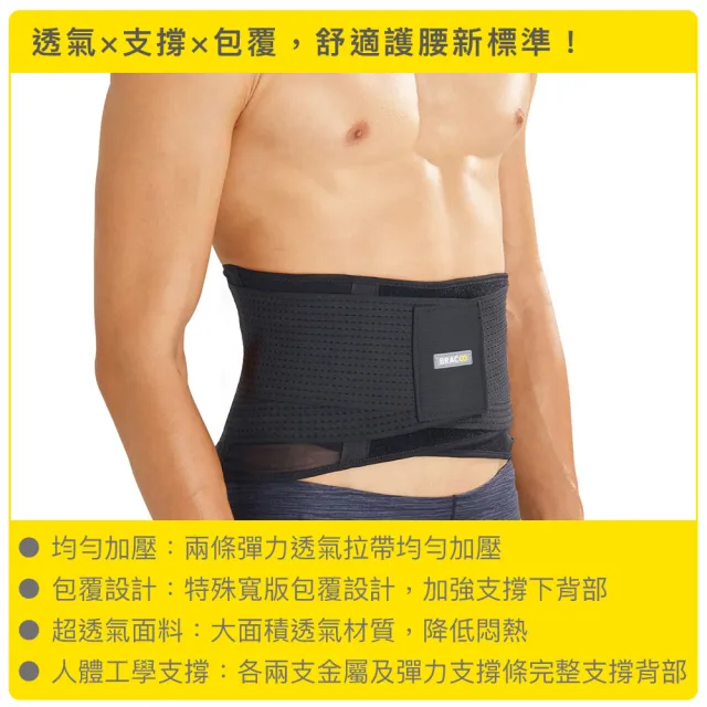【美國Bracoo奔酷】BP60 高透氣輕量護腰(S/M/L 官方直營)