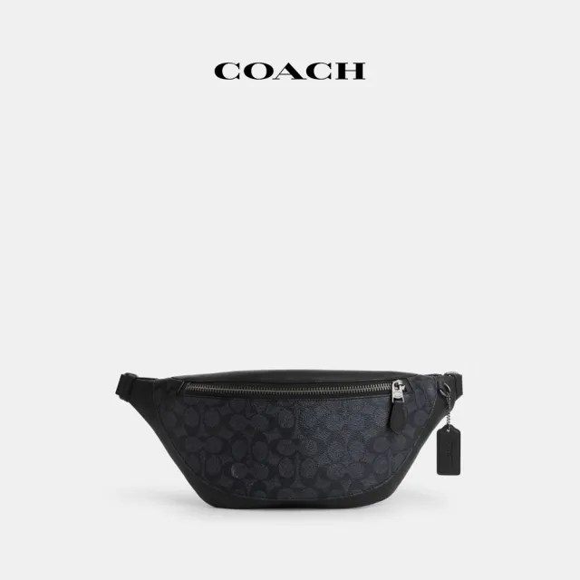 【COACH】蔻馳官方直營 WARREN經典Logo腰包 胸包-炭黑色/黑色(CV926)