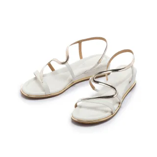 【FAIR LADY】出清品_優雅小姐 時尚金屬感S流線楔型涼鞋(奶油/2J2867 女鞋)