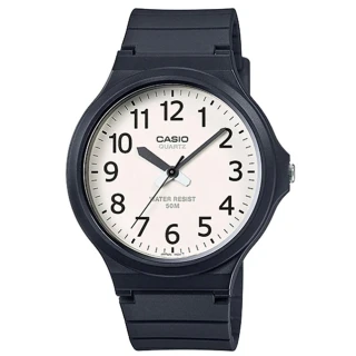【CASIO 卡西歐】MW-240-7B 極簡色彩大錶面指針錶(學生考試必備 錶徑約4.36公分)