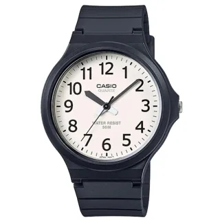 【CASIO 卡西歐】MW-240-7B 極簡色彩大錶面指針錶(學生考試必備 錶徑約4.36公分)