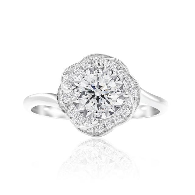 【AURORA 歐羅拉】GIA 50分DVVS2八心八箭天然真鑽石 鉑金台 PT950 女戒婚戒鑽戒 花韻(D/VVS2/3VG)