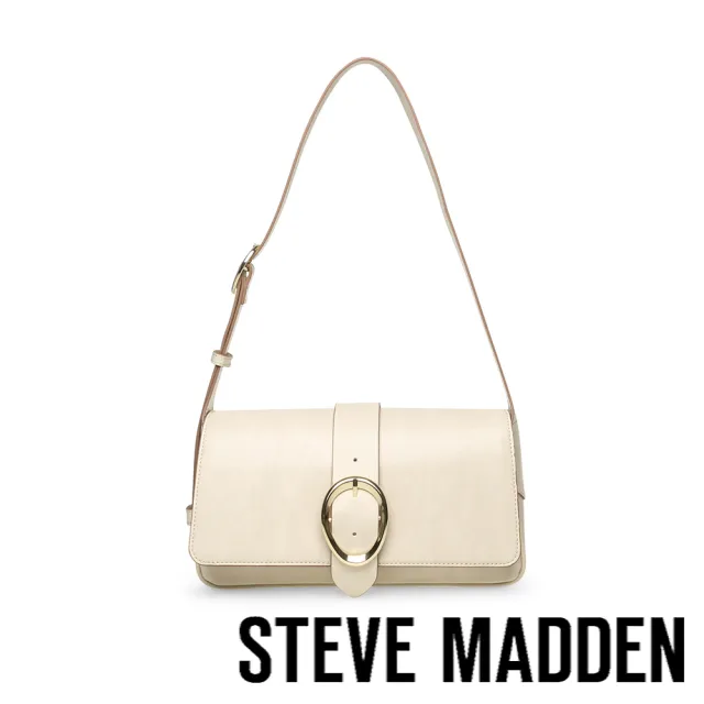 【steve madden】圓形扣飾翻蓋肩背包 BCELENA(杏色)