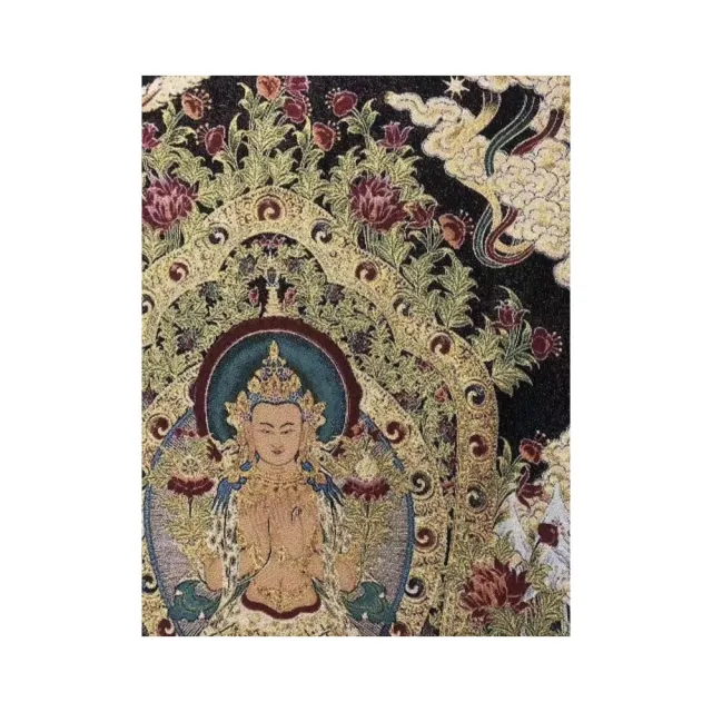 【藏古祥館】彌勒菩薩刺繡唐卡 DD023(彌勒菩薩 刺繡 唐卡)