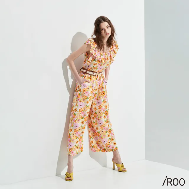 【iROO】迷漾花園印花連身褲