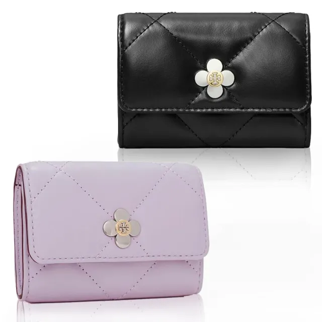 【TORY BURCH】KIRA 經典菱格小花釦飾logo名片萬用夾(2色任選)