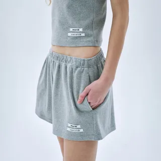 【MARDI MERCREDI】休閒短褲 灰色 經典LOGO雙標 MINI SHORTS DOUBLE LABEL