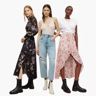 【ALLSAINTS】復古修身牛仔褲/ 印花中長裙(10款任選)
