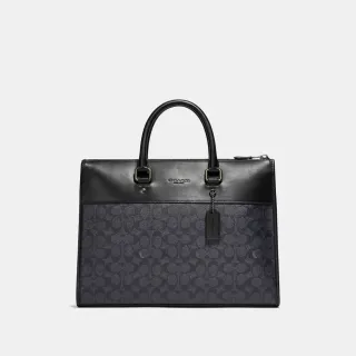 【COACH】蔻馳官方直營 GOTHAM經典Logo印花公事包-炭黑色(C2682)