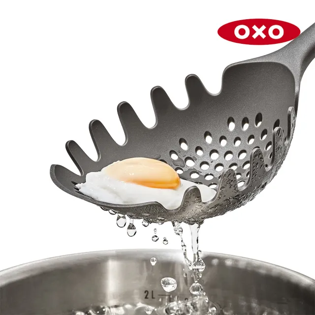 【美國OXO】好好握瀝水撈勺 撈網 漏勺(快速撈取麵條水餃等 耐熱120度)