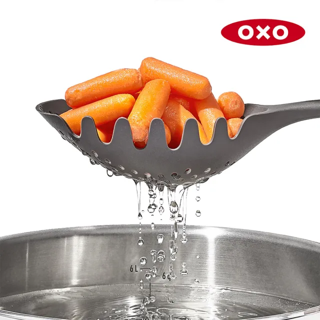 【美國OXO】好好握瀝水撈勺 撈網 漏勺(快速撈取麵條水餃等 耐熱120度)