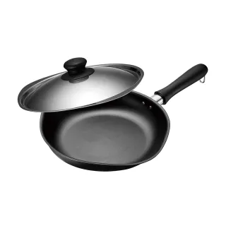 【IUSE】日本製 柳宗理 岩紋單手鐵鍋25cm/附不銹鋼蓋(IH爐適用)