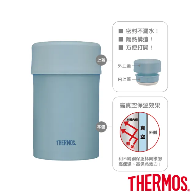 【THERMOS膳魔師】買1送1_不鏽鋼真空食物燜燒罐保溫杯500ml(JBN-501)