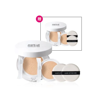 即期品【MAKE UP FOR EVER】晶漾防曬氣墊粉餅雙盒組(一盒2蕊2粉撲/共2盒)