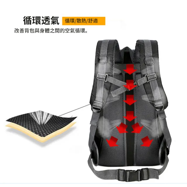 【Starshop】輕量戶外徒步登山後背包 40L 大容量雙肩包 旅行背包 休閒書包 露營收納包(可掛登山