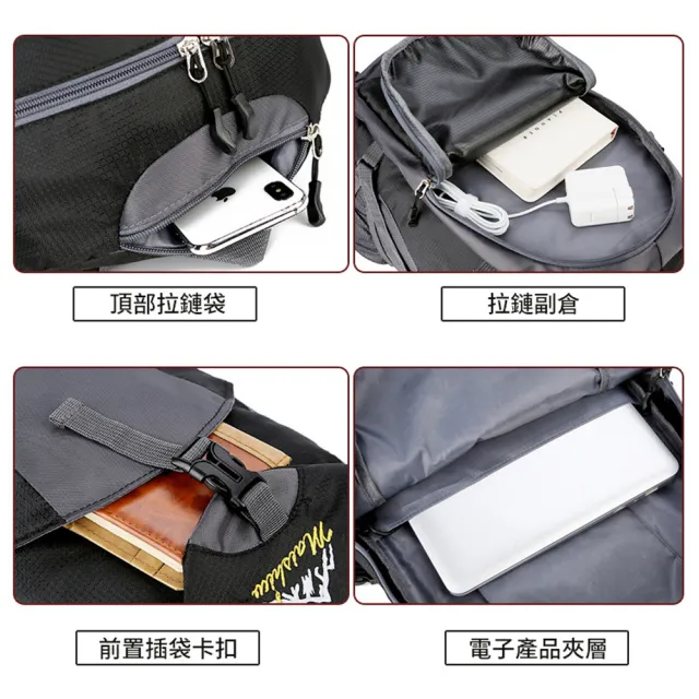 【Starshop】輕量戶外徒步登山後背包 40L 大容量雙肩包 旅行背包 休閒書包 露營收納包(可掛