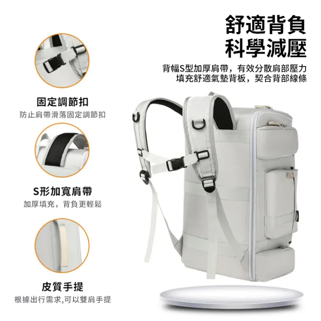 【Starshop】雙11 全開口設計運動健身包 40L 大容量旅行收納包 雙肩後背包 手提包 行李袋 16吋筆