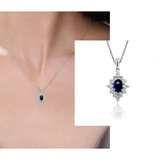 【CTJ】女王節!正能量!現貨!1克拉 藍寶石 蛋面 純銀 項鍊(蛋面藍寶石穩定情緒)