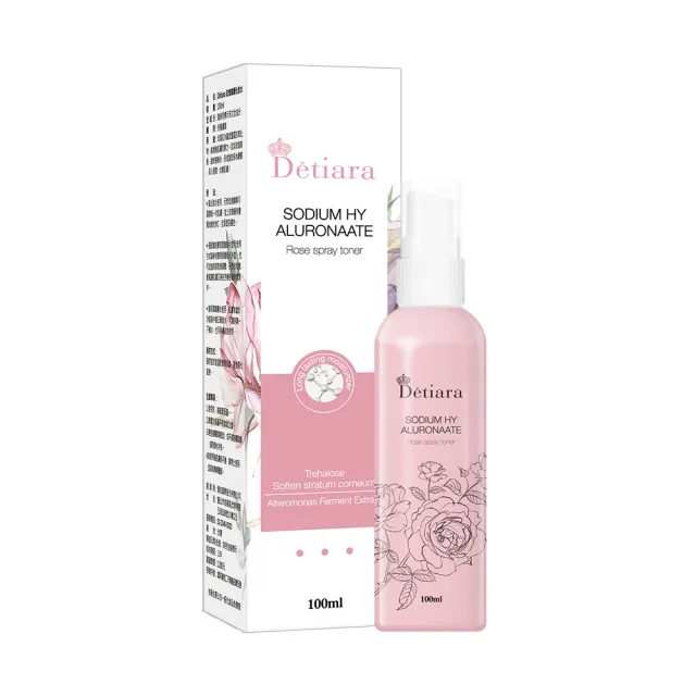 【妍選洋行】Detiara 玫瑰噴霧化妝水 100ml/瓶 *4入(保濕噴霧 方便攜帶)