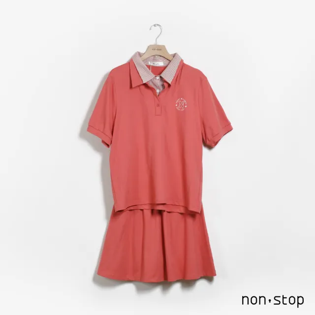 【non-stop】甜美假兩件POLO衫套裝-2色