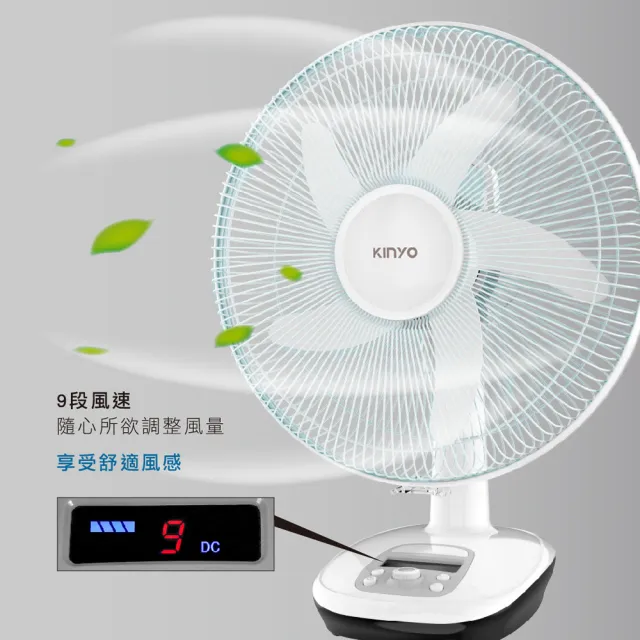 【KINYO】14吋充插二用充電風扇/露營扇(戶外/停電應急必備 超值2入組 CF-1455)