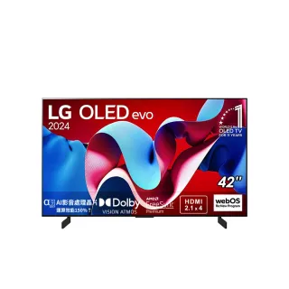 LG 樂金 42型OLED evo C4 極緻系列 4K AI物聯網智慧顯示器(OLED42C4PTA)+LG Soundbar S70TR立體環繞聲霸